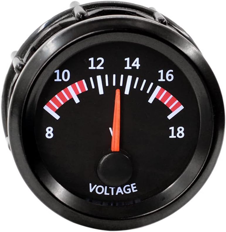E Support Universal Car 52mm Pointer Volt Voltage Gauge Meter Kit White LED Light Pointer Indicator Dail Display Electronic - Image 2